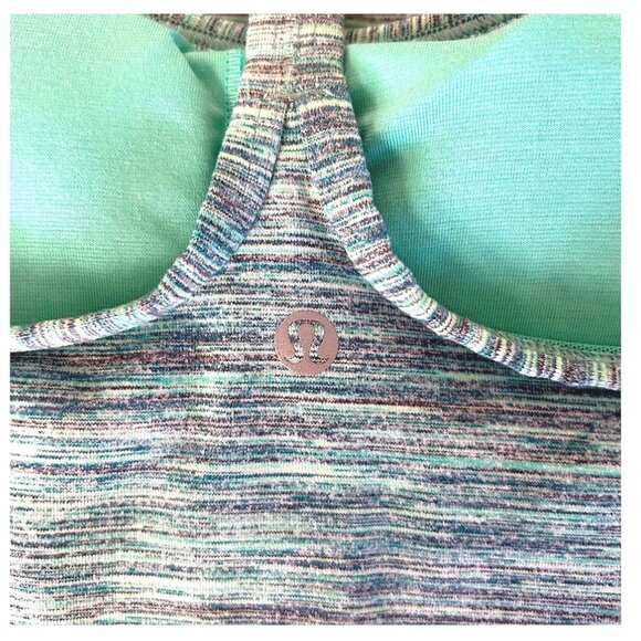 Lululemon Power Y Tank Space Dye Camo Teal Size 4 - Picture 10 of 12